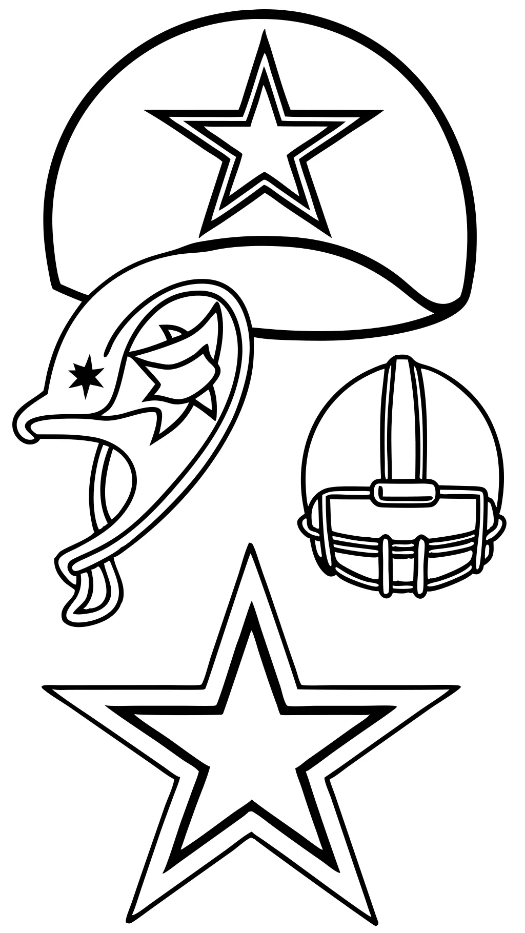 Página para colorear de Dallas Cowboys